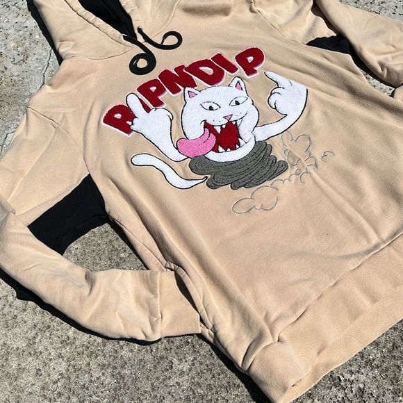 RIPNDIP Grailed two sided embroidered puff logo.sweatshirt hoodie - Picture 3 of 10